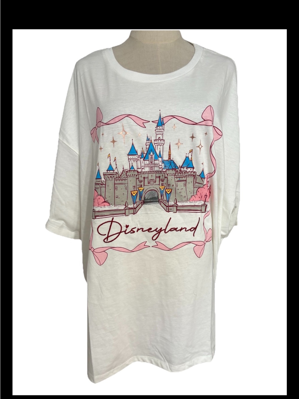 Disney Walt Disney World Parks Castle Ribbons Pink Bow 2xl T-shirt White Coquett